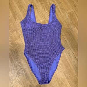 Aerie Textured Purple One Piece Swimsuit
